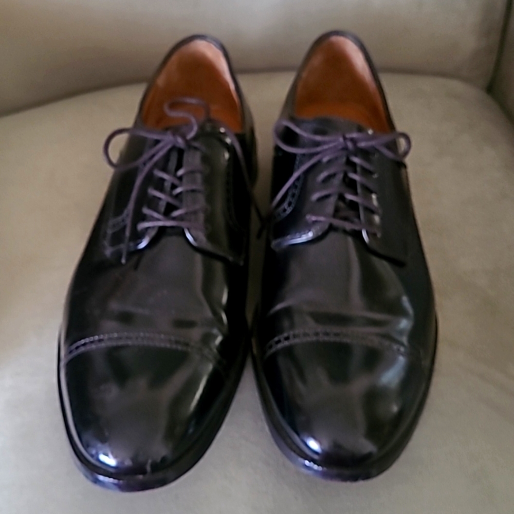 Johnston & Murphy Bradford perforated cap toe oxford, black, size 13D # 15 1771
